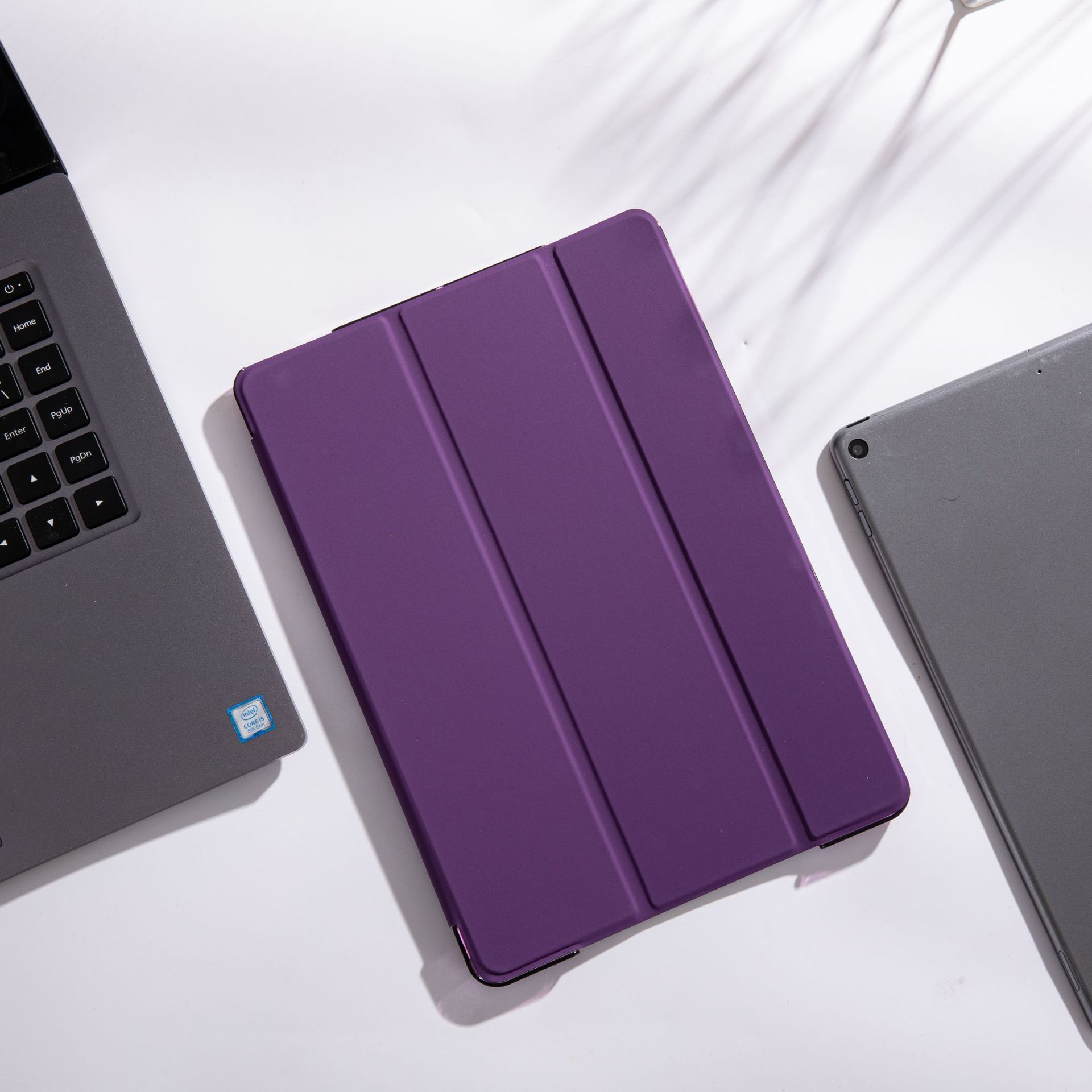 Caso protector aplicable ipad10.2 mini456 generación caso duro Pro12.9 pulgadas PC caso de cuero inteligente dormir tres veces