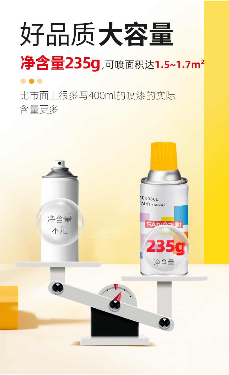 Sanhe Hand Spray Paint for Car Wheel Hub Color Change and Renovation 1003 Signal Yellow Hangzhou Forklift Yellow Xcmg Yellow Paint