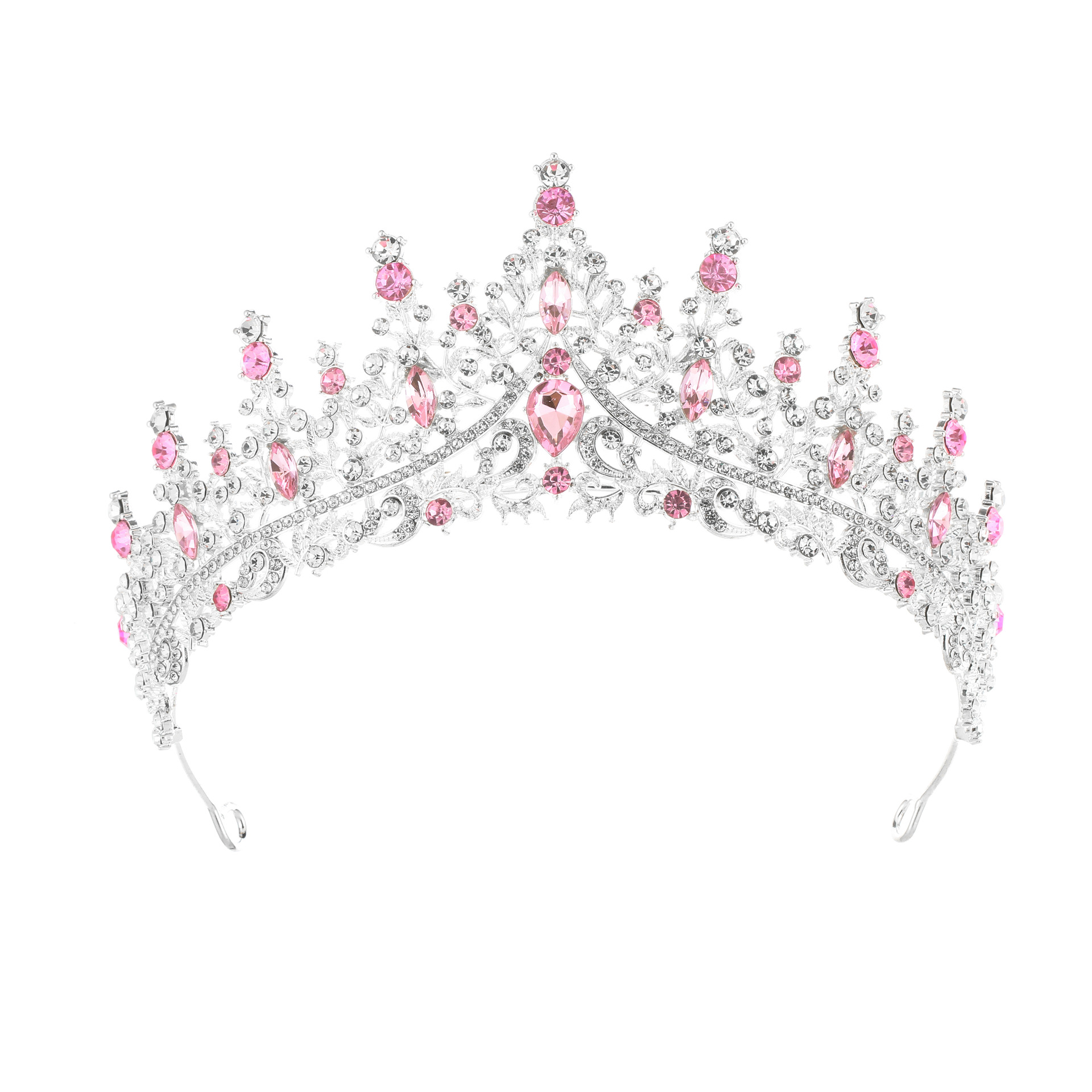 Simple Style Solid Color Alloy Inlay Zircon Crown display picture 1