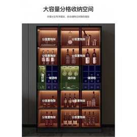 3x餐厅酒柜客厅现代简约加高玻璃门一体餐边柜轻奢商用展示柜