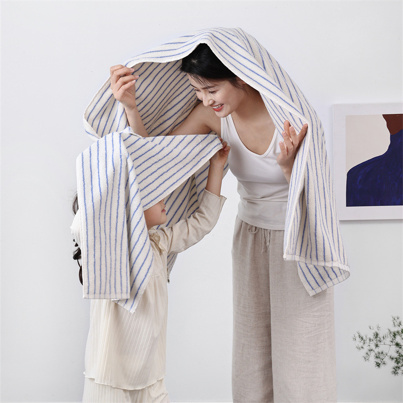 New Pure Cotton Type a Simple Stripesd Combed Cotton Towel Export Domestic Sales Retro Two-Color Stripesd Bathroom Absorbent New Pure Cotton Type a Simple Stripesd Combed Cotton Towel Export Domestic Sales Retro Two-Color Stripesd Bathroom Absorbent