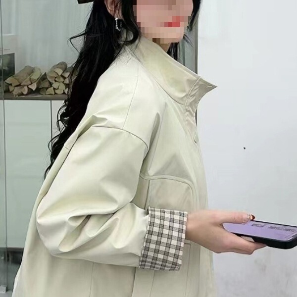 Trendy Korean-Style Patchwork Versatile 2025 Short Jacket for Women, Spring and Autumn Plaid Jacket, Niche Fashion New Style for Petite Figures