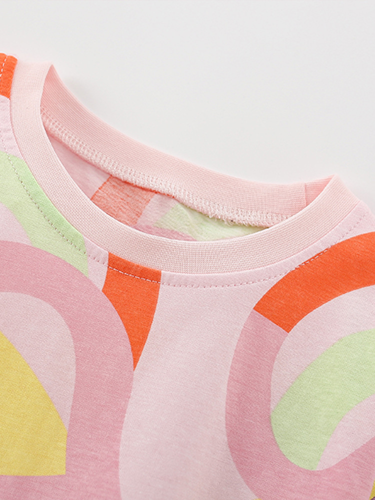 Traje de niña malwee transfronterizo verano nuevo estilo europeo y americano niños pequeños y medianos cuello redondo camiseta de manga corta pantalones de dos piezas