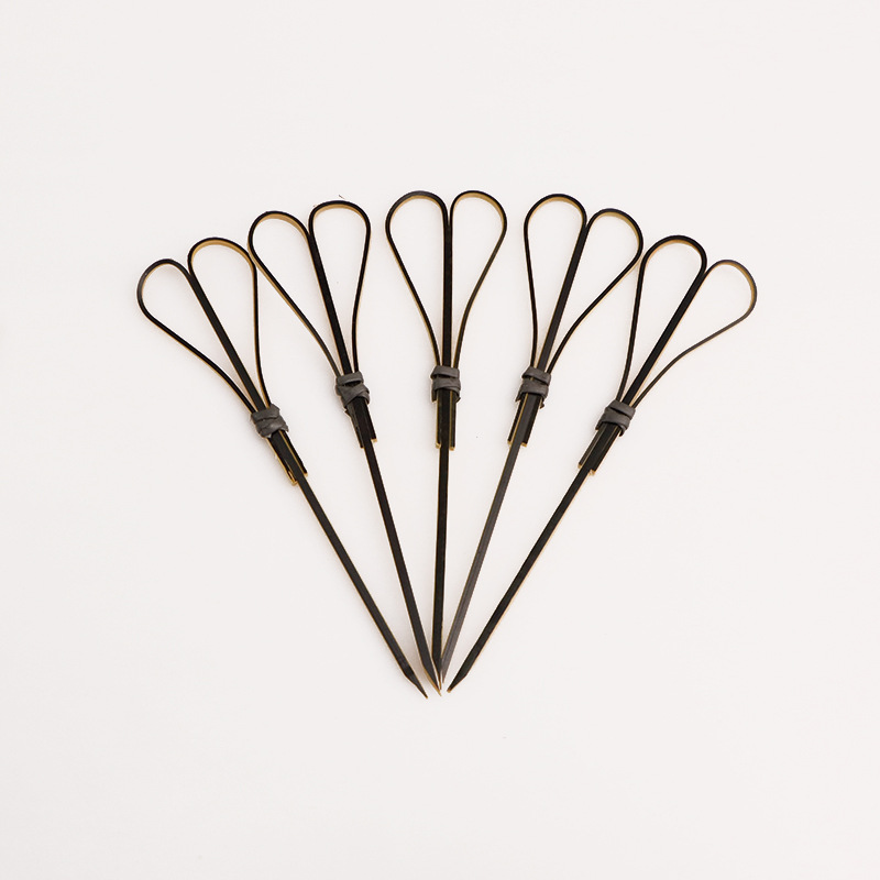 Nudo de bambú cadena desechable enchufe de fruta Cadena de anillo postre sushi palo azúcar palo de fruta