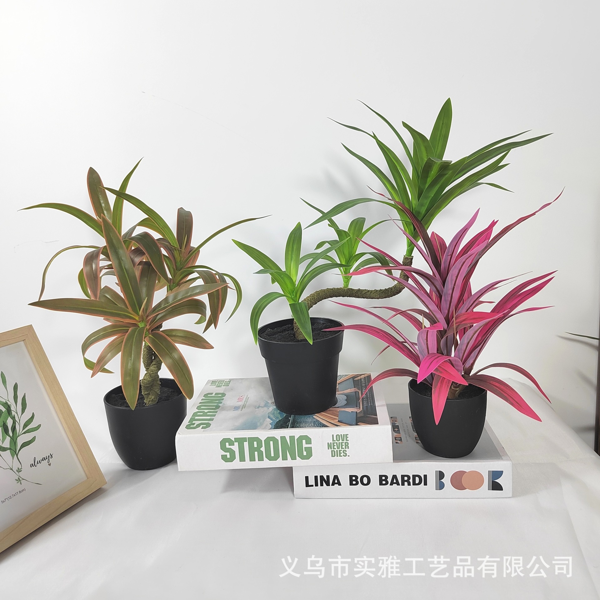 跨境仿真朱蕉百合竹巴西木盆栽仿真绿植家居桌面落地装饰摆件盆栽