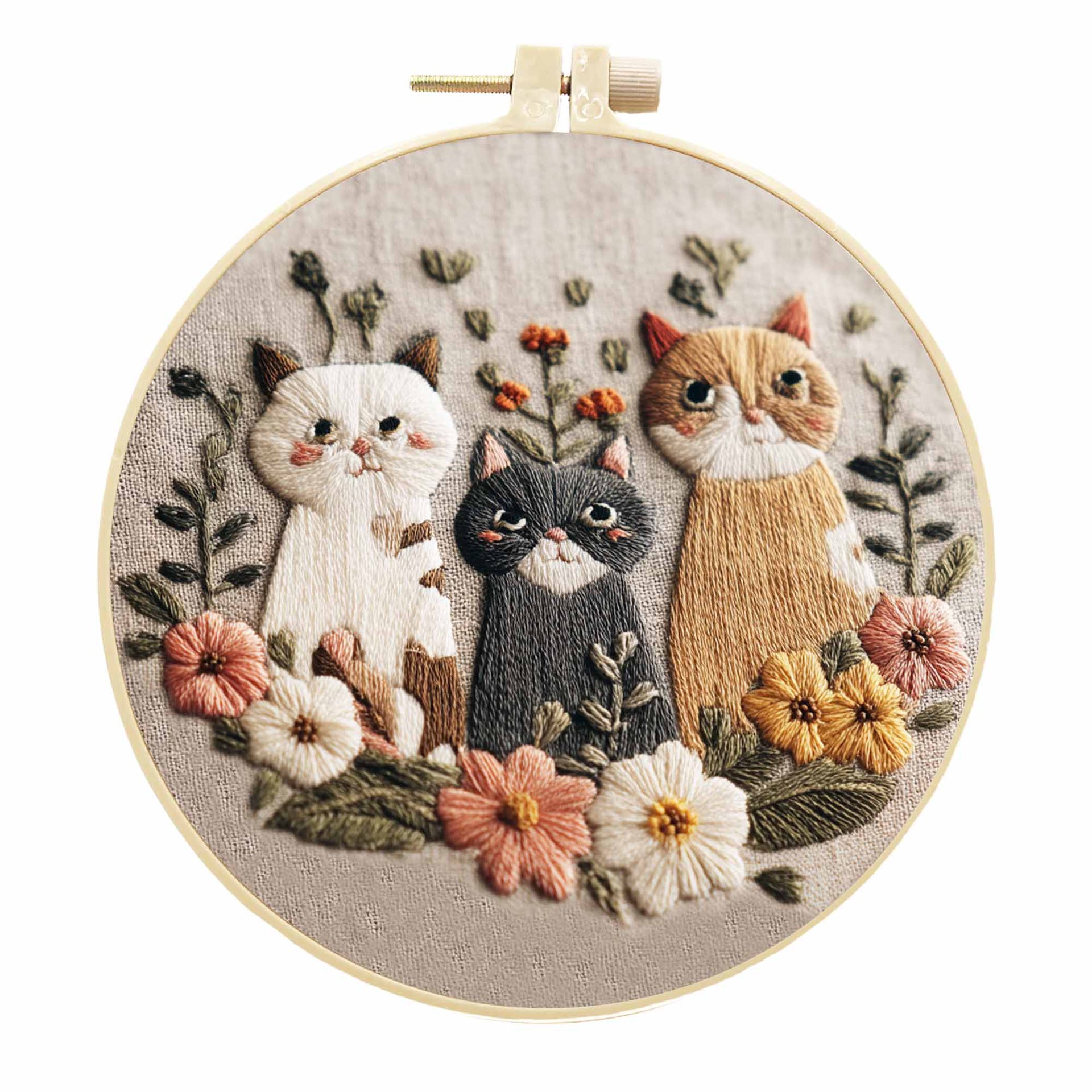 Paquete de material de bricolaje bordado a mano original de gato transfronterizo kit de bordado a mano gratuito paquete de material de bordado de bricolaje