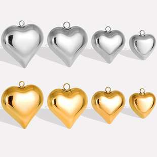 Cross-border stainless steel accessories steel color golden love titanium steel pendant accessories metal jewelry accessories pendant 18k