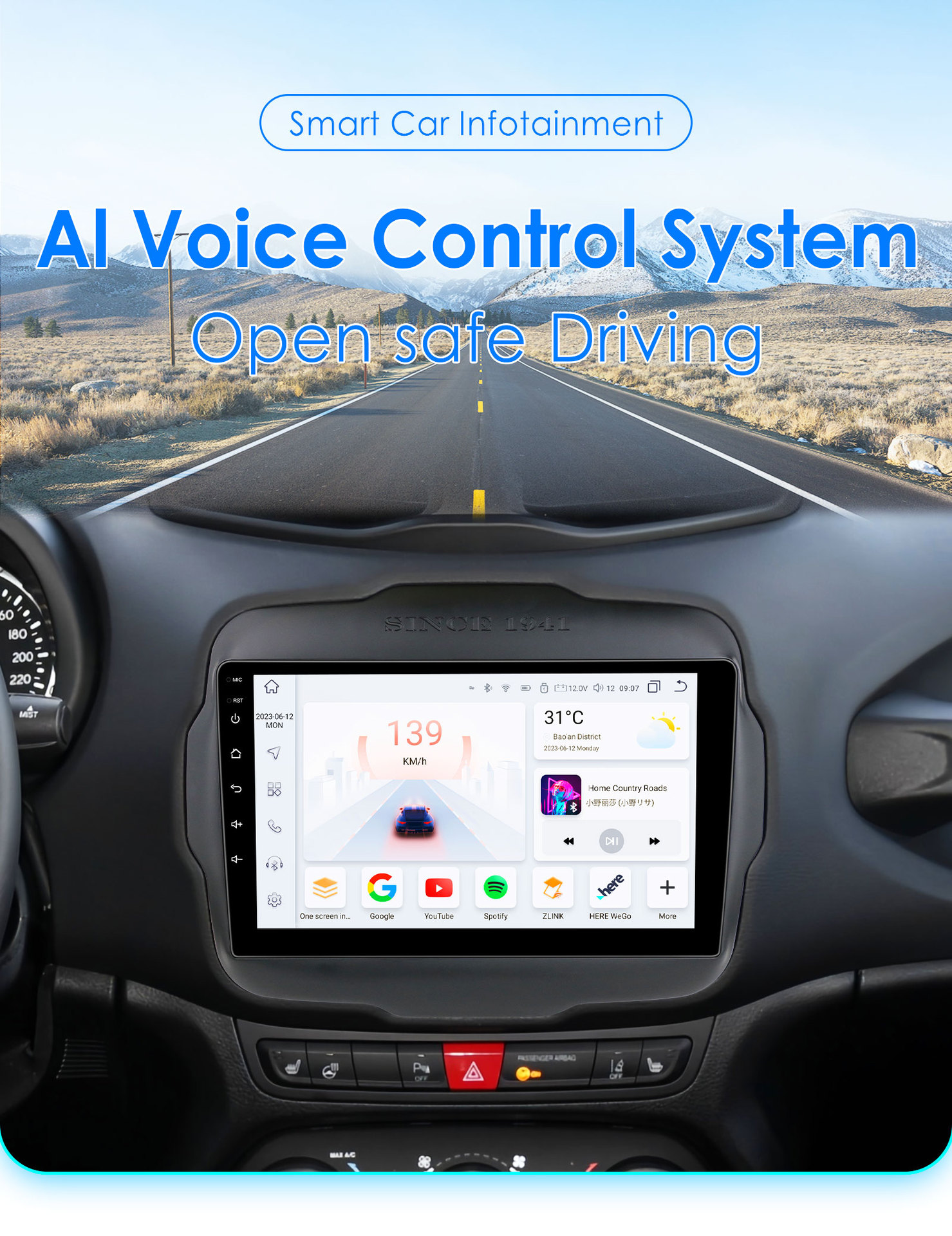 The Overseas Version Is Suitable for 16-20 Jeep Renegade Car Mp5 Player Reversing Image Navigator Gps