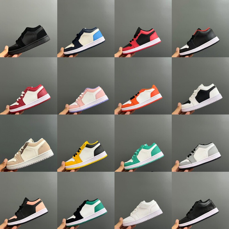 New Model Putian Shoes for Foreign Trade Cross-Border Aj1 Children's Shoes Jordan 1 Low-Top Shoes with Buckle Children's Sports Shoes Casual Versatile