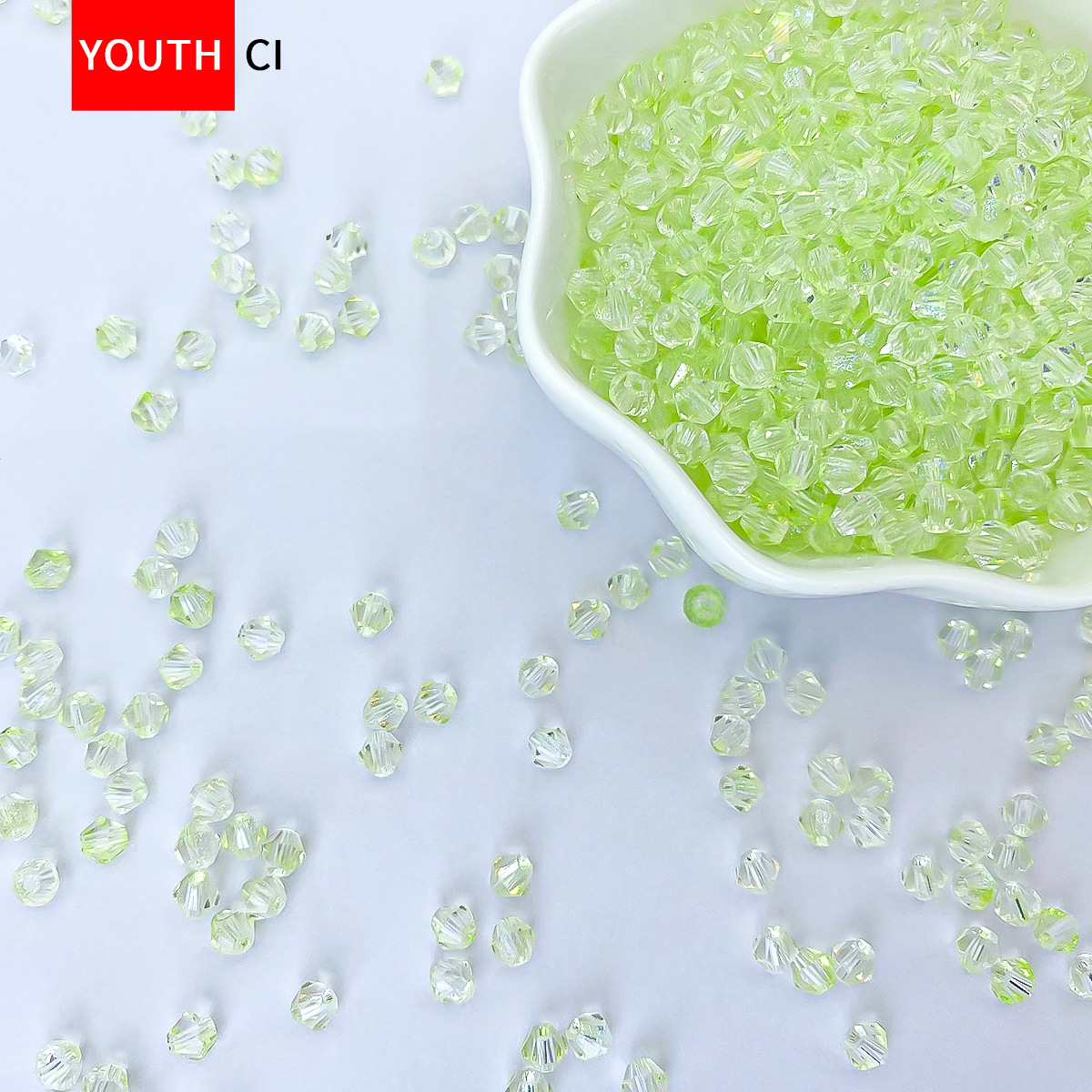 4mm Glass Rice Beads Rhombus Crystal Spacer Beads DIY Handmade Clothing Accessories Bracelet Necklace Loose Beads Accessories Beads