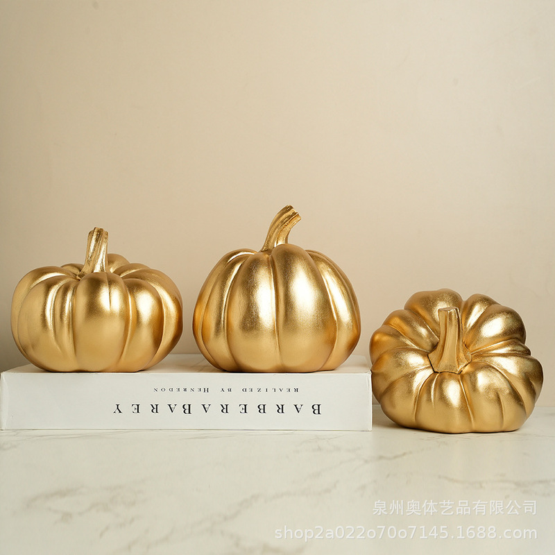 Creative Artificial Big Pumpkin Resin Crafts Ornaments Autum Thanksgiving Harvest Festival Decorations Home Furnishings