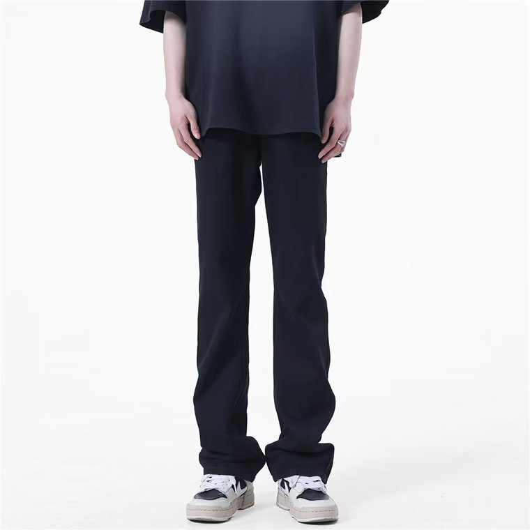 American Style Retro Washed Micro-La Jeans Men's Summer Trendy Brand Loose Slimming Straight Pants High Street Vibe Long Pants