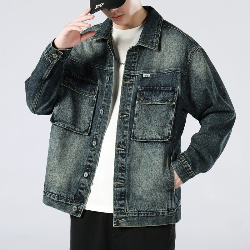 Denim spring demi-season jacket for leisure for elementary school students