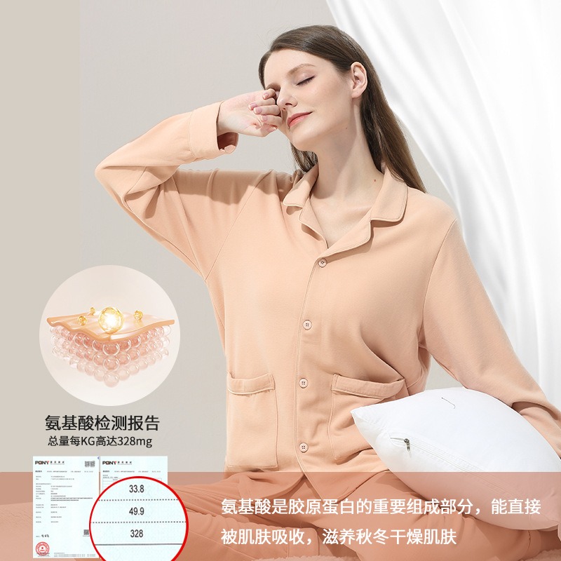 Tencel de terciopelo de doble cara Otoño e Invierno traje de manga larga para mujer ropa de abrigo solapa ropa de hogar cardigan pijamas forrado de lana medio grueso