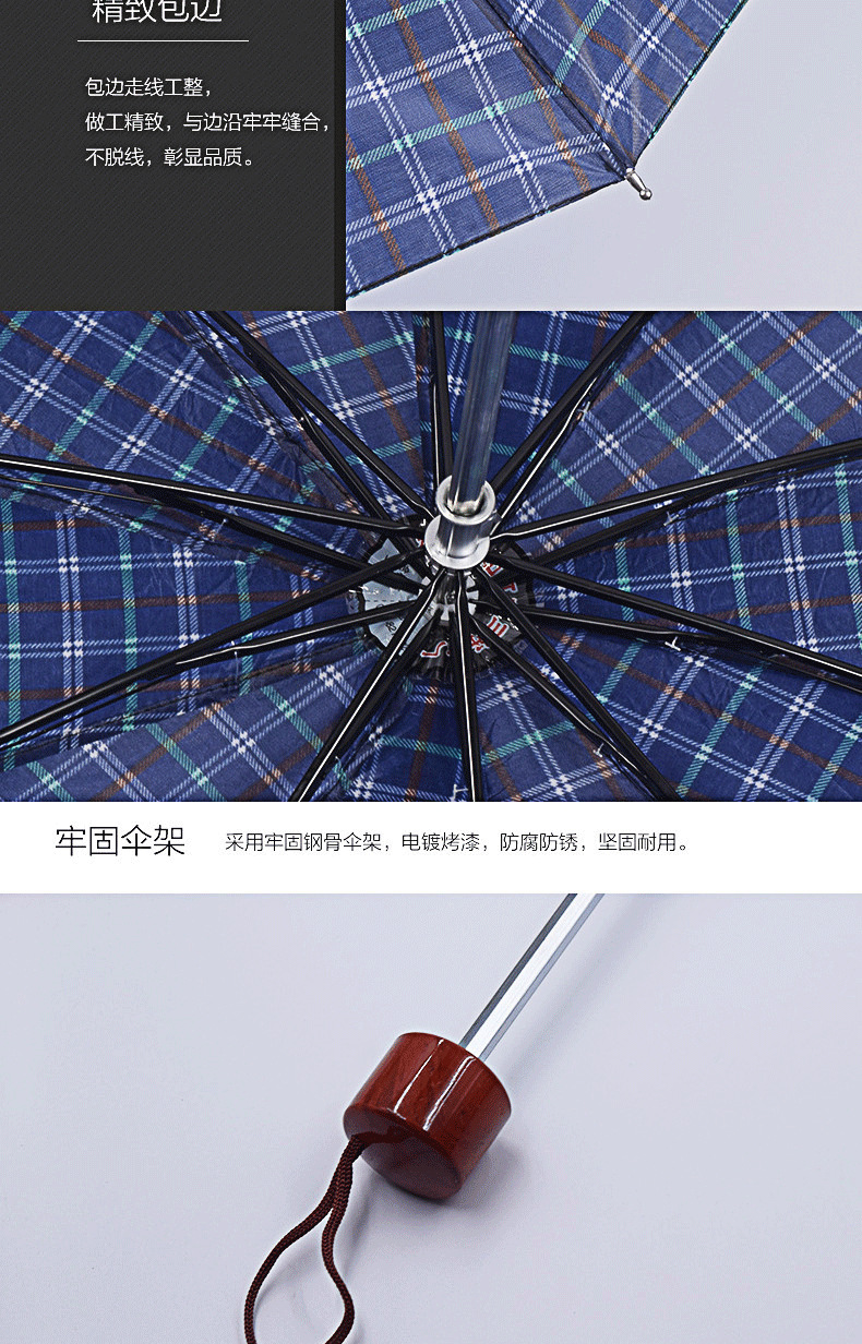 Gift advertisement: 30% off sun protection fiber golf checkered automatic opening long-handled umbrella, oversized curved handle umbrella pic 8