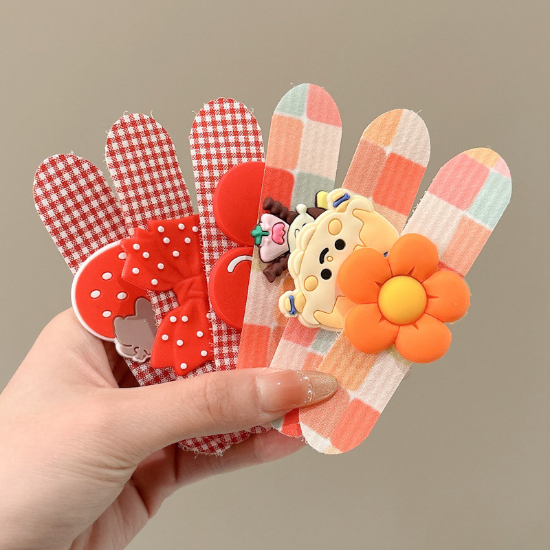 Niños dibujos animados pegatinas de velcro para el cabello bebé bandana pegatinas de cabello para niñas pegatinas de cabello para el cabello para el cabello arco