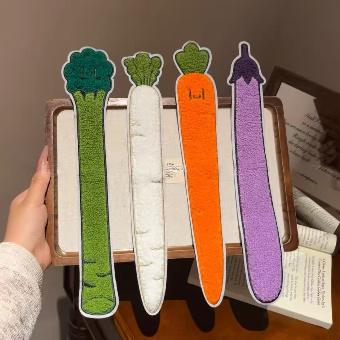 Simulated vegetable hair clips, long strip Velcro, for washing face, applying makeup, and styling bangs – a versatile hair accessory that can be used as a hair clip or a headband