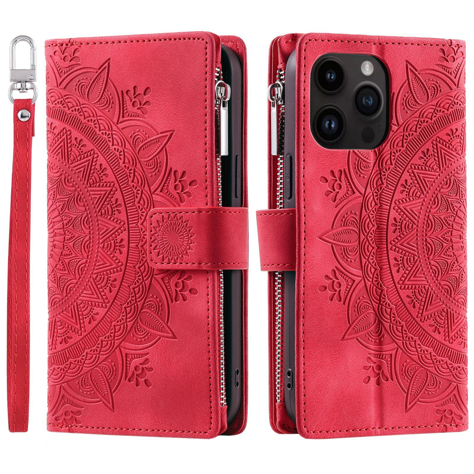 Coque téléphone en cuir gaufré avec porte-cartes pour mobile_voghion.com