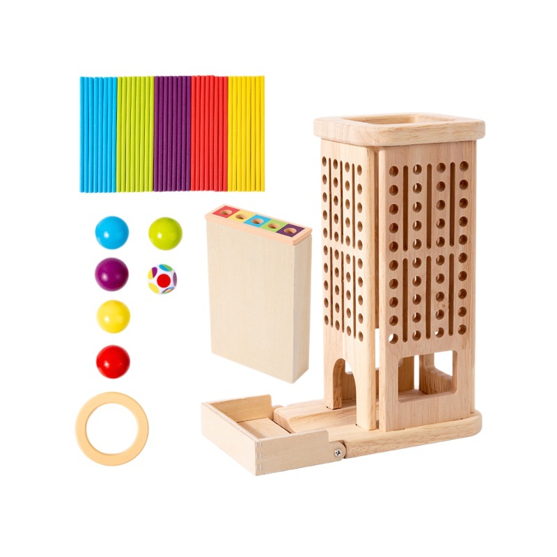 Juguetes educativos Montessori para la primera infancia, juego de tirar de palitos de madera, juego educativo interactivo entre padres e hijos, juguetes para bebés de jardín de infantes