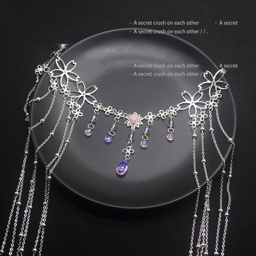 Head curtain hair accessory internet celebrity same style flower tassel eyebrow pendant retro fairy water drop hairpin denomination decorated Hanfu ancient style