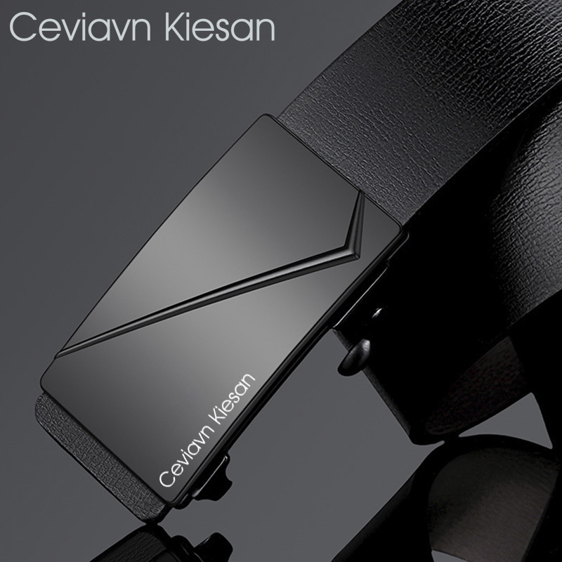 Ceviavn kiesan correa de cuero de los hombres Venta caliente desdentado hebilla automática de negocios fabricante de Cinturón de piel de vaca en stock