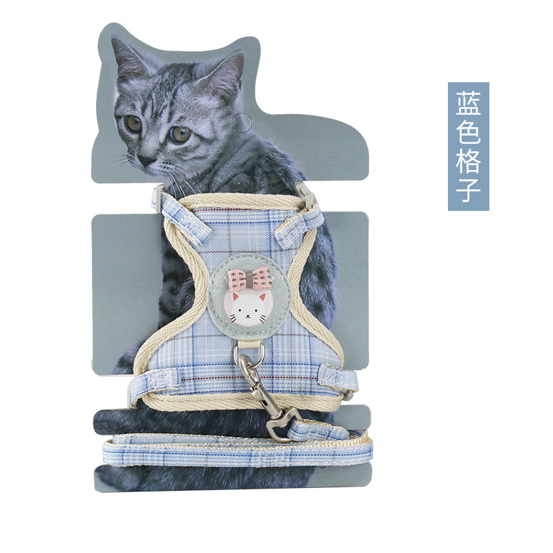 Fabricantes al por mayor explosión de tela de algodón de dibujos animados, cinturón de pecho de gato, cuerda de tracción de gato, cuerda de tracción de gato para caminar