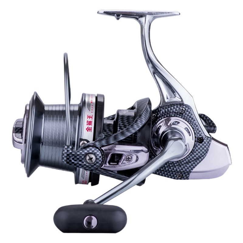 Golden Shark King Rueda de tiro largo 9-12000 pies completamente metálicos Rueda de tiro largo grande Rueda de pesca Ancla Carrete de pesca Rueda de polo de mar Rueda giratoria