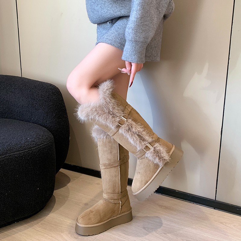Keep warm high boots platform