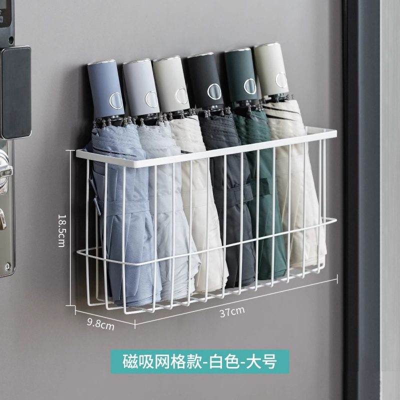入户门后磁吸口罩收纳盒神器雨伞架玄关门口磁铁防盗门门上置物架|undefined