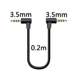 4段式双弯3.5mm公对公耳机音频线四节3.5公电脑对录线90度直角L型