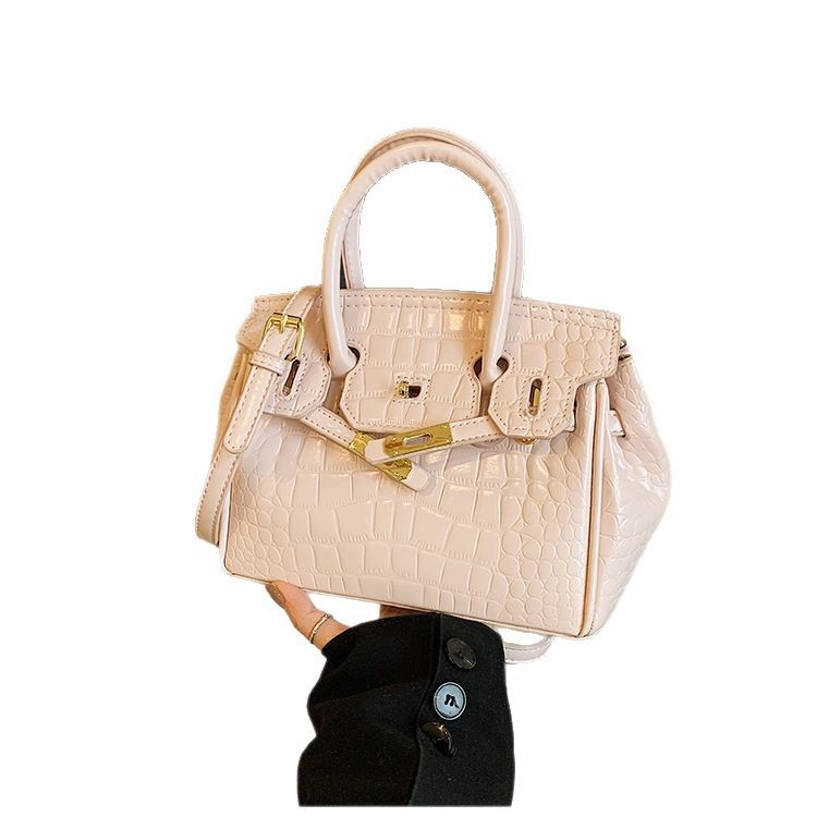 Cross-border retro cocodrilo portátil bolso Kelly mujer 2025 nuevo estilo extranjero de alta moda mochila de hombro