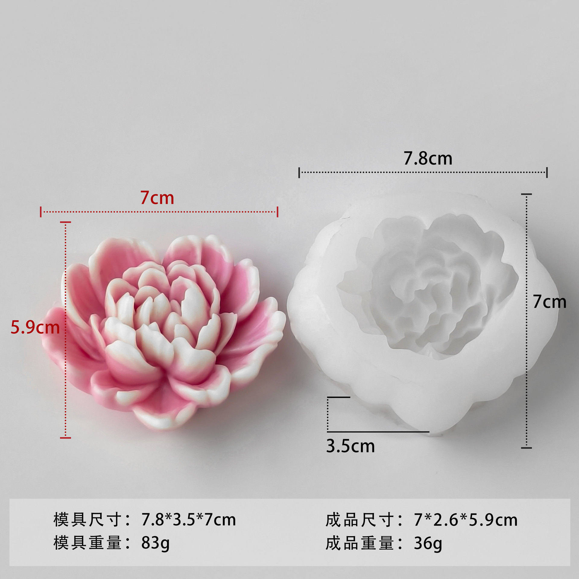 Jiahui rosa molde de silicona pastel molde de horneado diy flor estereoscópica yeso piedra