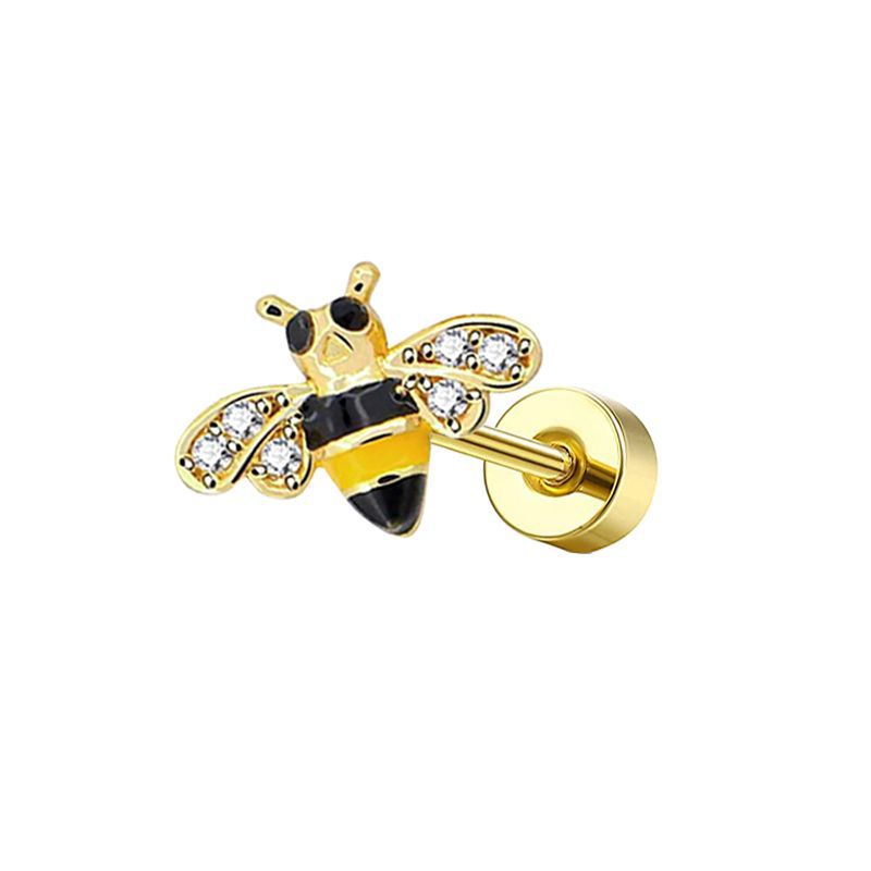 Horseshoe Nose Ring 10mm 316L Surgical Steel Bee Motif Septum Ring Body Piercing Jewelry detail image 8