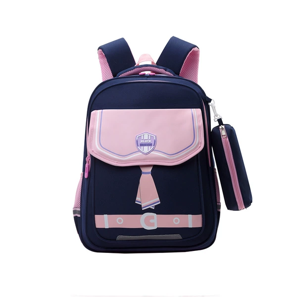 Blue pink separate schoolbag