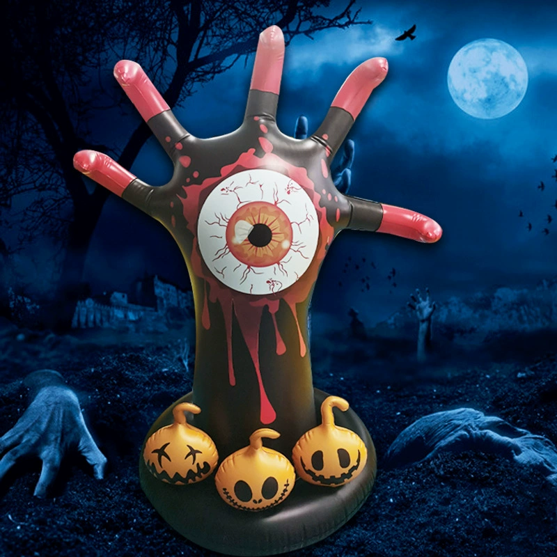 Хэллоуин ПВХ надувные украшения ужас коготь призрака украшения надувной тыквенный призрак поставляется со светодиодными фонарями реквизит для двора