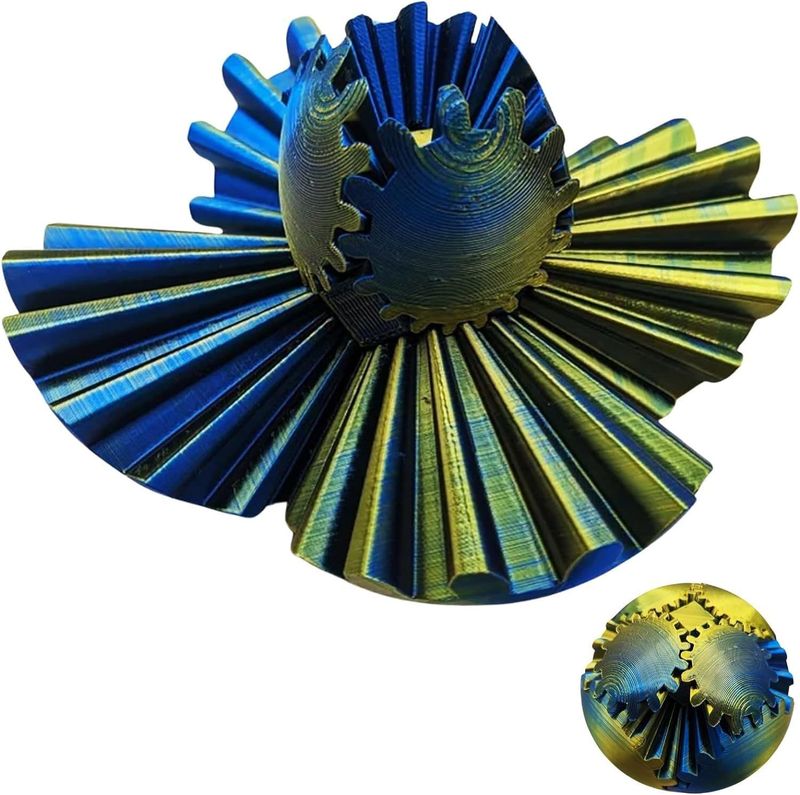 跨境新品3d齿轮旋转球3D打印玩具3D Printed Gear Ball Spin Bal|undefined