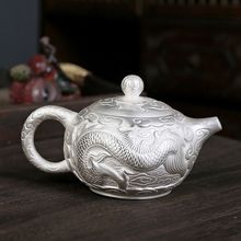 唐川轻奢999纯银瓷鎏银养生泡茶壶手工高档茶具礼品功夫西施茶壶