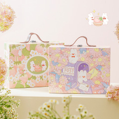 Japanese-style Korean cartoon flip-top carry-on suitcase for babies' first birthday gift set packaging gift box empty box