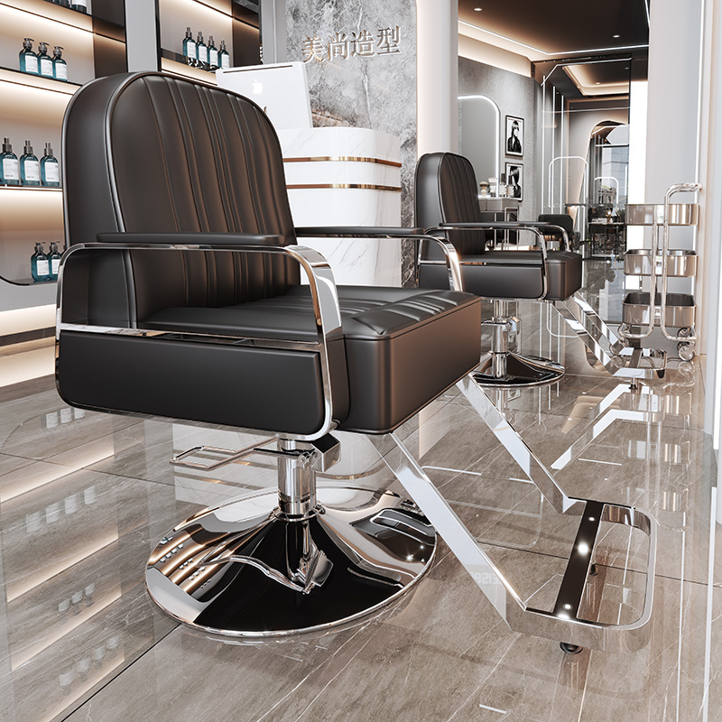 La peluquería de alta gama puede bajar la silla de peluquería, la silla de corte de pelo de teñido en caliente giratorio de elevación especial para la peluquería de alto perfil, simple image 11