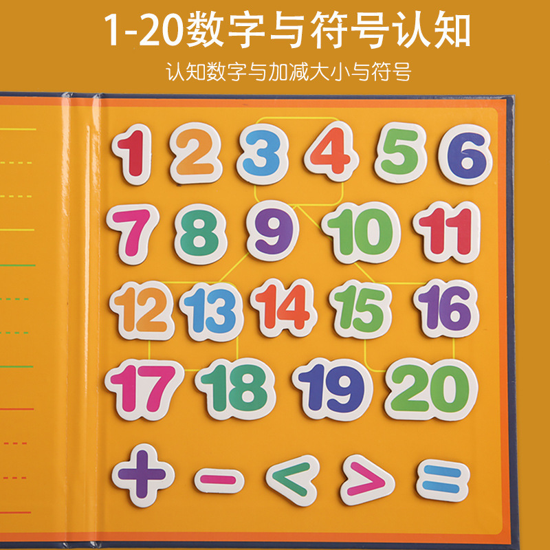 Puzzle de educación temprana para niños transfronterizos, tablero de dibujo con clip de libro avanzado cuatro en uno, pegatinas de alfabeto digital, libro de rompecabezas al por mayor