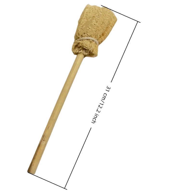 손잡이가 긴 작은 수세미 청소용 브러시 1개(길이 약 5cm, 직경 3-5cm) - 원래 색상