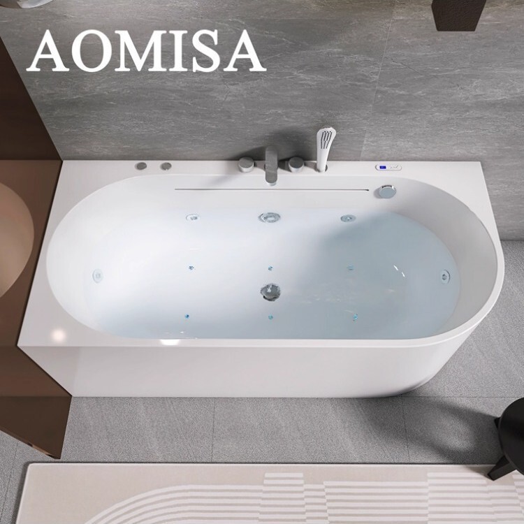 Household Acrylic Bathtub Hotel Homestay Surf Massage Bathtub Deep Soaking Freestanding Bathtub Great Waterfall Bathtub