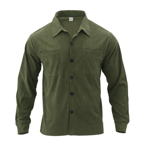 Men's Spring and Autumn 2025 Workwear Jacket Pure Color Corduroy Single-Breasted Tailored Jacket