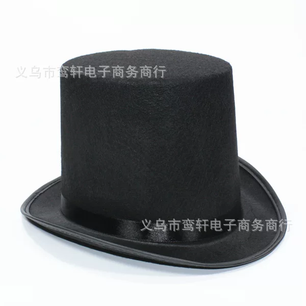 Easter black top hat magician hat Lincoln hat black high hat non-woven shaping Jazz hat party