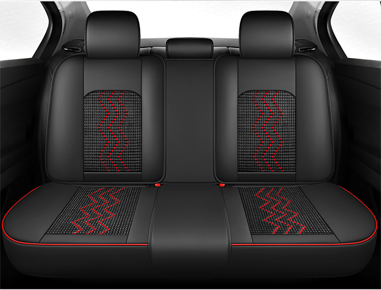 Ice Silk Car Seat Cushion, Light Luxury Full-Cover Nappa Leather Car Seat Cushion, New Model for All Seasons, Five-Seater Universal Car Cushion Cover Wholesale