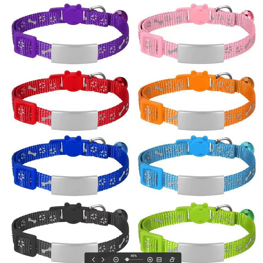 Трансграничные домашние животные надписи анти-потерянные нейлоновые собачьи ошейники новый светоотражающие цветные пряжки для маленьких и средних питомцев