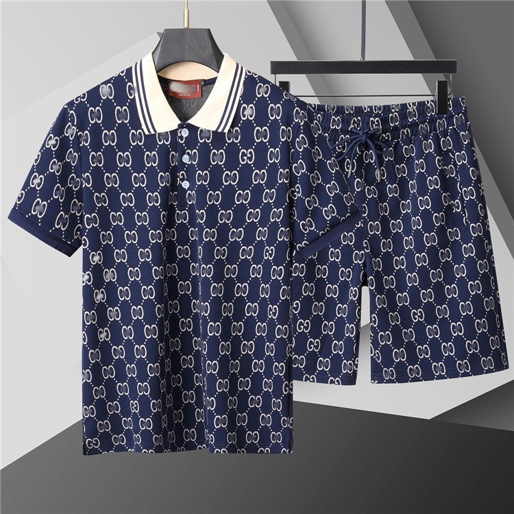 Top Edition) G polo con solapa de manga corta conjunto de moda versátil impresión clásica de estilo masculino y femenino de alta calidad