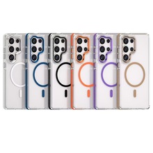 适用三星s24ultra手机壳新款透明磁吸壳三星s25plus手机壳批发S23