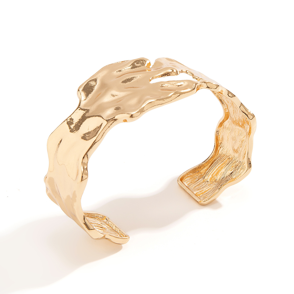 Niche geplooide vloeibare metalen wind choker minimalistische lava onregelmatige vintage kraag sieraden_voghion.com