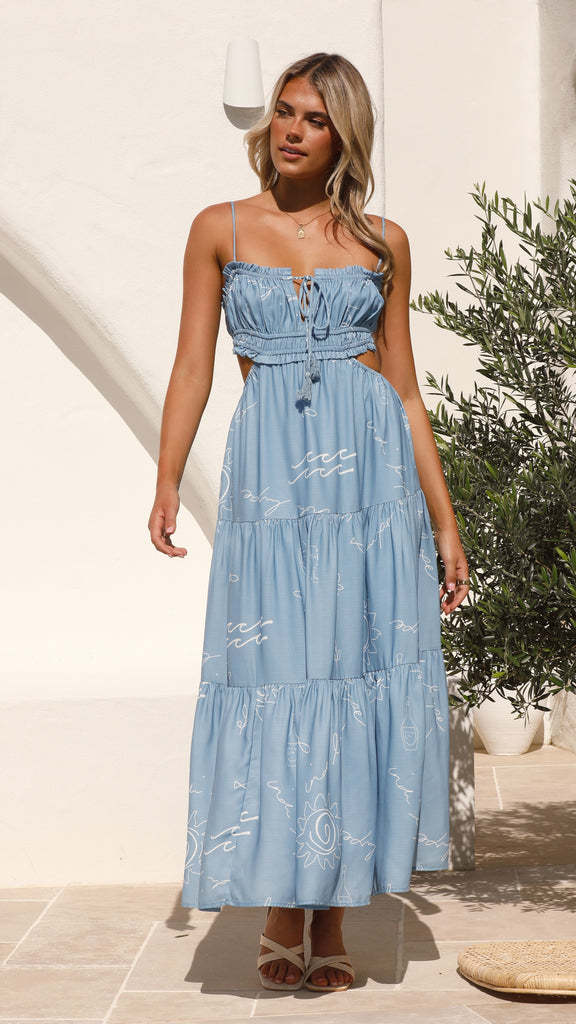 Frau Trägerkleid Strassenmode Gurt Drucken Rückenfrei Ärmellos Drucken Maxi Langes Kleid Ferien Täglich Strand display picture 19